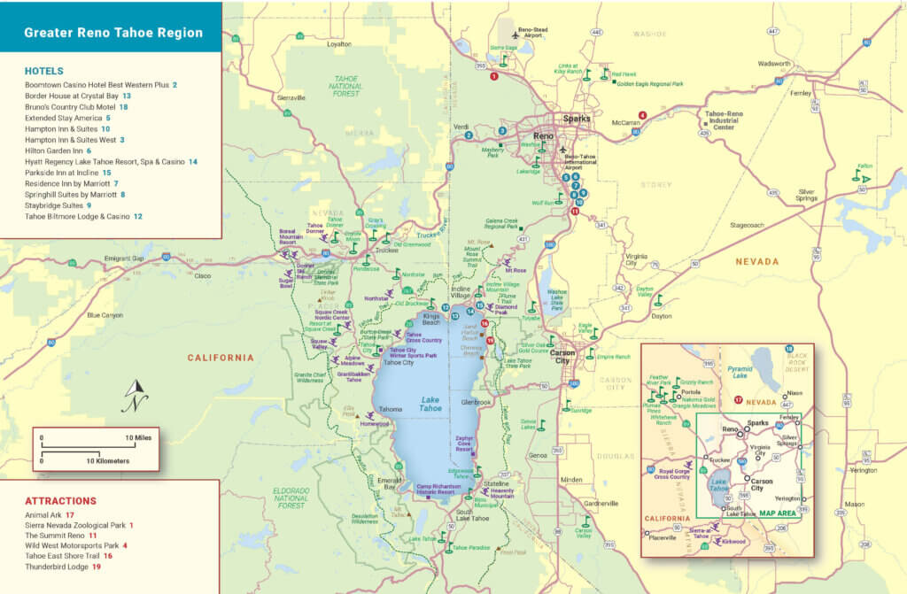 lake tahoe on map